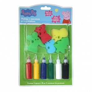 Набор с красками и спонжиками, Peppa Pig (Росмэн, 31074ros)