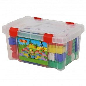 Конструктор Строитель, 60 элементов, в контейнере (Полесье, 50465)