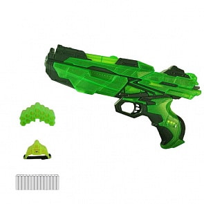 Мегабластер, в наборе 14 мягких снарядов и аксессуары, свет (Abtoys, PT-00806)