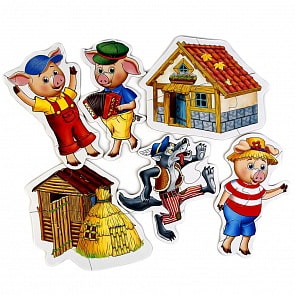 Макси-пазл - Три поросенка, 6 деталей (Умка, 4690590141298)