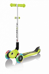 Трехколесный самокат Globber Primo Foldable Lights, зеленый, светящиеся колеса (Globber, 432-106) - миниатюра