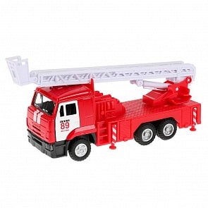 Пожарная машина Камаз, инерционная металлическая, свет-звук, 1:43 (Технопарк, CT12-457-6WB)