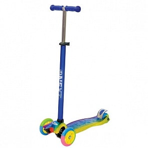 Самокат 3-х колесный - Next, синий металлик, управление наклоном, со светящимися PU колесами (Next, F20507BLUEsim)
