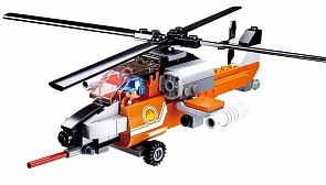 Конструктор - Пожарный вертолет с фигуркой, 129 деталей (Sluban, M38-B0667D)