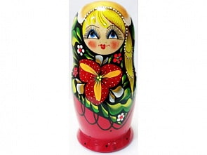 Матрешка 5 в 1 средняя, цветы, эскиз 18, трилистник с косой (Техпроект, М05140318)