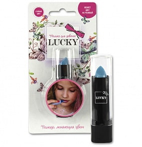 Lucky помада, меняющая цвет на розовый, базовый цвет: голубой, на блистере (1toy, Т11939)