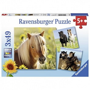 Пазл - Пони, 3 пазла по 49 деталей (Ravensburger, R08011)