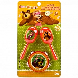 Набор музыкальных инструментов из серии Маша и Медведь на блистере (Играем Вместе, 1603M122-Rsim)