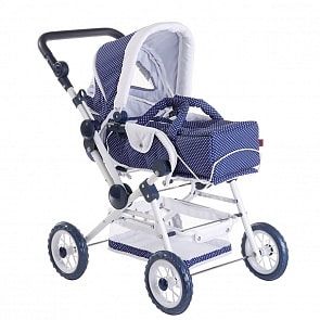 Коляска для куклы четырехколесная, в горошек (Gotz, 3402055)