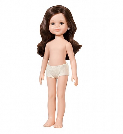 Кукла Клео с каштановыми волосами и карими глазами, без одежды, 32 см 