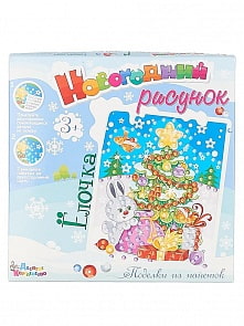 Новый год. Набор для творчества. Аппликация из пайеток - Новогодний рисунок. Елочка (Десятое королевство, 01674ДК)