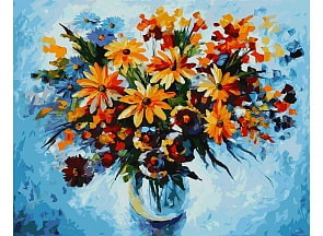 Раскраски по номерам - картина «Разноцветные ромашки» (Белоснежка, 920-AB)