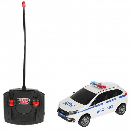 Машина р/у Lada XRAY Полиция 18 см со светом белая 