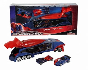 Трейлер на два автомобиля серии Человек паук (Majorette, 3089714)