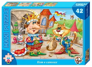 Макси-пазл Кот в сапогах. В гостях у сказки, 42 элемента (Десятое королевство, 01057ДК)