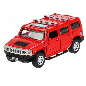 Машина Hummer H2 12 см красная двери открываются металлическая инерционная (Технопарк, HUM2-12-RD)