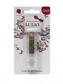 Помада для губ с блёстками - золотистая, с ароматом клубники, блистер (Lukky, Т15385)