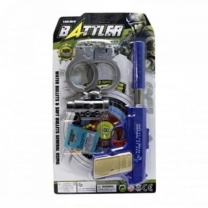 Пистолет с лазерным прицелом, пластиковыми и гелевыми пульками, наручники  (100001667)