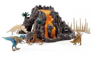 Набор - Гигантский вулкан и Т-рекс (Schleich, 42305)