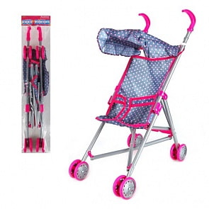 Коляска-трость с крышей Конфетти, металл (Наша Игрушка, M7506-2)