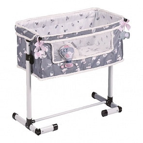 Кроватка для куклы - Скай, с опускающимся бортиком, 50 см (DeCuevas, 51235)