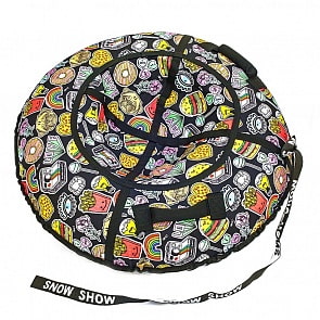 Санки надувные тюбинг дизайн - Фаст-Фуд, диаметр 105 см. (RT, 6744RT)