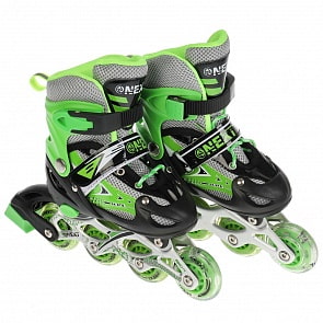 Раздвижные ролики Next со светом зеленые размер 29-32 в сумке (Next, G21902-29-32-GREEN)