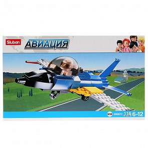 Конструктор - Самолет с фигуркой, 116 деталей (Sluban, M38-B0667C)