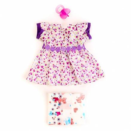 Одежда для кукол – Платье, памперс и соска 