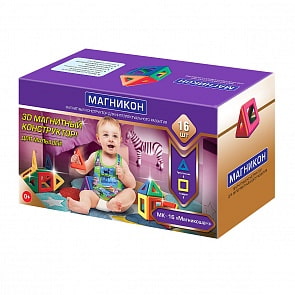 Конструктор из серии Магникон, 16 элементов, от 0 лет (Магникон, МК-16)