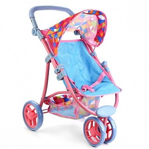Коляска-книжка для кукол, металлическая, колеса резиновые (Карапуз, 66HB-C4sim)