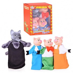 Набор Кукольный театр, 4 персоны, с ширмой (Весна, В2929)