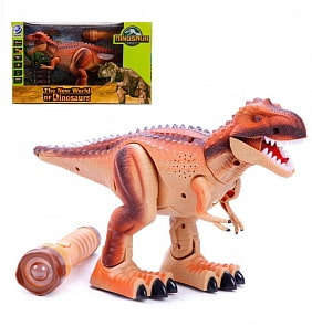 Динозавр р/у с пультом в виде фонарика, 1 канал, свет, звук, проекция (Наша Игрушка, 9989) (ассортимент)
