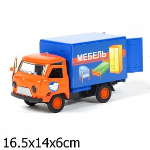 Инерционная машина металлическая УАЗ 3303 «Мебель» свет, звук 1:43 (Технопарк, CT10-107-8sim)
