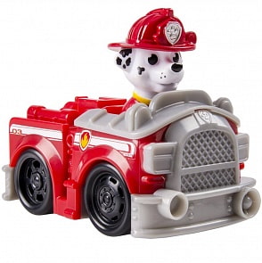 Paw Patrol Спасательное транспортное средство с щенком Маршалом (Spin Master, 16605-Маршал-Пожарная)