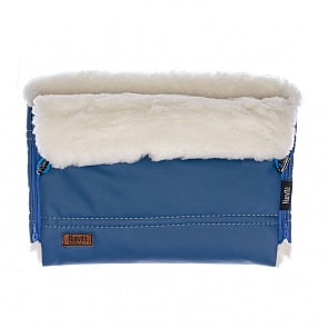 Муфта меховая для коляски Nuovita Alpino Lux Bianco Blu scuro/Темно-синий (Nuovita, NUO-mALPLB_1976)