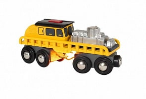 Электрический ж/д вагончик с грузом - Мастерская, 2 элемента, свет (Brio, 33897)