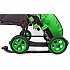 Санки-коляска Snow Galaxy City-2 - Совушки на зеленом, на больших колесах Ева, сумка, варежки  - миниатюра №8