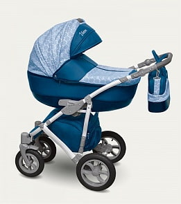 Детская коляска Camarelo Vision 2 в 1, синяя с цветами (Camarelo, Vis_2)