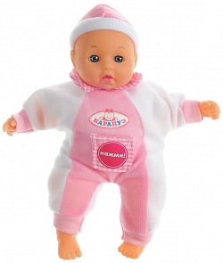 Пупс 19 см., озвученный, 4 фразы и 7 звуков, в сумке (Карапуз, 291016V-IC-4sim)