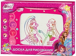 Доска для рисования «Winx» цветная, 4 магнитные печати (Играем вместе, DT-1868-Rwsim)