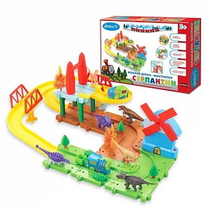 Железная дорога на батарейках - Прогулка с динозаврами, музыка, свет (Ami&Co, 24348)