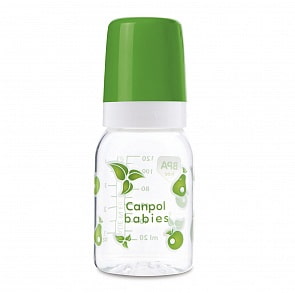 Бутылочка для детей до 3 лет в наборе с соской молочной силиконовой, 120 мл, зеленый (Canpol babies, 11/820_250930058) 