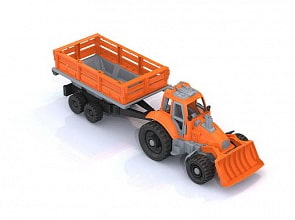 Трактор с грейдером и прицепом (Нордпласт, Н-397)