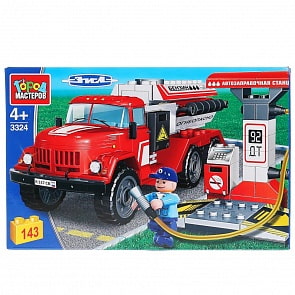 Конструктор ЗИЛ бензовоз на заправке, 143 детали (Город мастеров, 3324-KK)