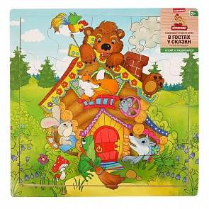 Пазл деревянный В гостях у сказки, 30 х 30 см, разные картинки (Буратино, G0109) (ассортимент)