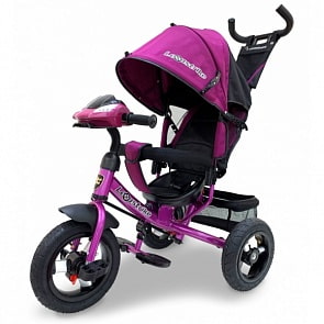 Велосипед 3-колесный Lexus trike малиновый, колеса надувные 12 и 10', светомузыка, регулируемая спинка, задний тормоз (Lexus Trike, 950M2-N1210AL-MALINA)