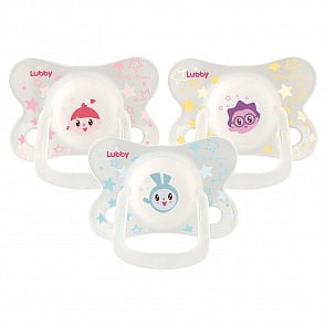 Соска-пустышка - Малышарики, от 6-18 месяцев (Lubby, 20902/144/12) (ассортимент)