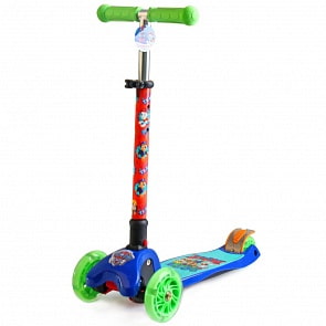 Самокат 3-колесный из серии Щенячий патруль, управляется наклоном, колеса 80 и 120 мм., свет (S103PPL-2)