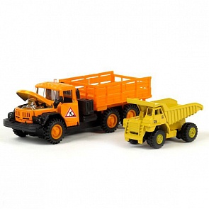 Металлическая инерционная машина - ЗИЛ 131 c техникой, свет и звук (Технопарк, СT10-001(N1+L2+A3)sim)